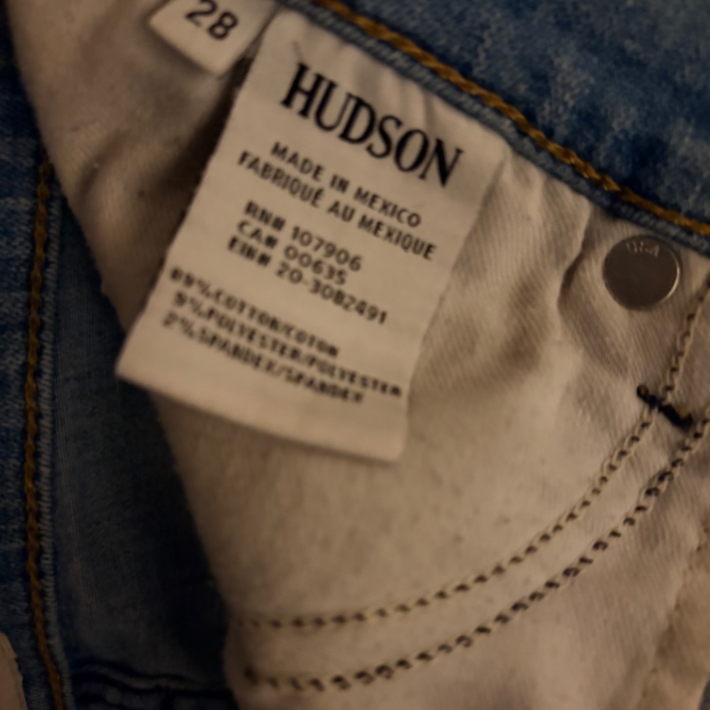 Hudson Denim Cutoff Shorts Size 28 Light Wash Frayed Hem Jean Shorts - Picture 7 of 7